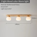 plafonniers modernes trois ampoules led bois naturel lumière blanche minimaliste