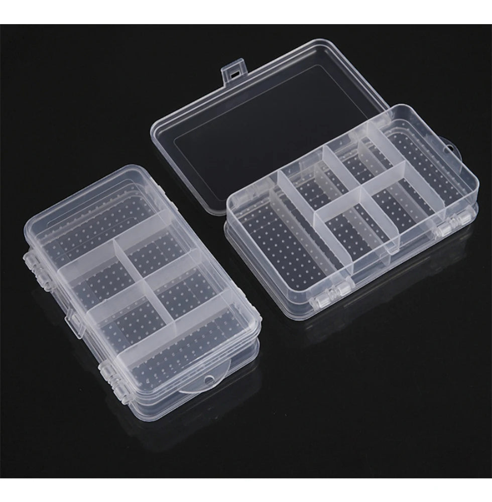boîte rangement bijoux transparente double couche compartiments points noirs clips réutilisable moderne pratique