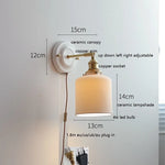lampe murale classique blanc doré céramique métal ampoule led 220v vintage contemporaine
