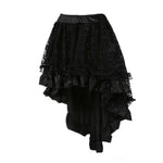 jupe dentelle fleur vintage romantique noir marron vert polyester asymétrique genoux