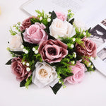 bouquet artificiel rose pâle blanc élégant intérieur mariage anniversaire baby shower
