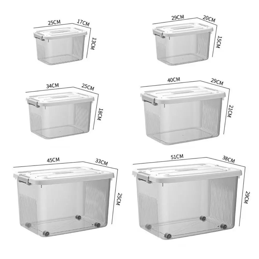 boîtes rangement transparentes plastique moderne poignées gris clair empilables organisation maison jardin