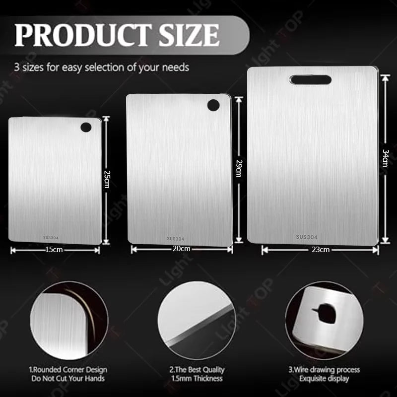 planche découper acier inoxydable double face facile nettoyer moderne portable qualité alimentaire