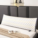 oreiller mousse mémoire forme oblong motif géométrique anti ronfement polyester blanc gris jaune moderne