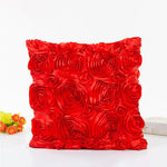 taies oreiller rose motif roses élégantes 40x40cm polyester fermeture glissière carreaux décoratifs rouges