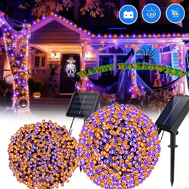 guirlandes lumineuses solaires extérieures modes décoration fêtes arbres maisons