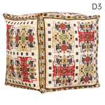 coussin sol orange bleu ethnique motifs floraux traditionnels carreaux coton polyester