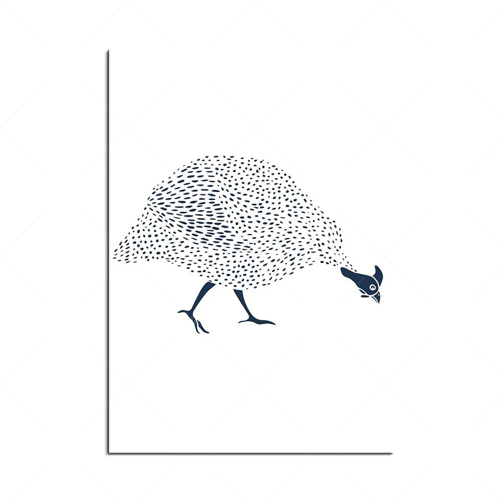 L'image représente un oiseau abstrait fait de motifs en forme de points noirs sur un fond blanc.