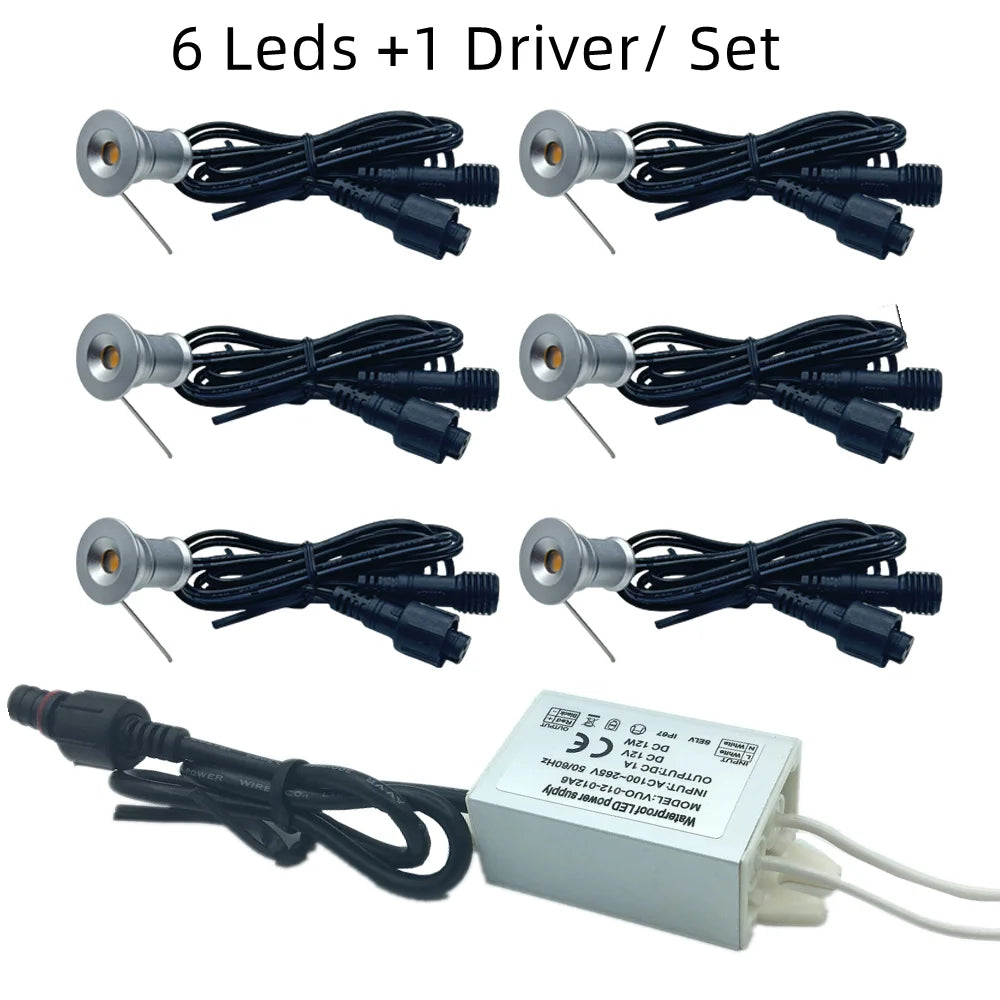 lumière led mini extérieure ip67 12v argentée moderne câble étanche