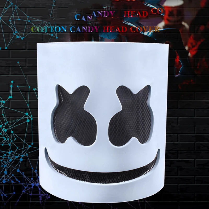 masque lumineux éva adhésif blanc noir yeux noirs sourire néon multicolore fête moderne
