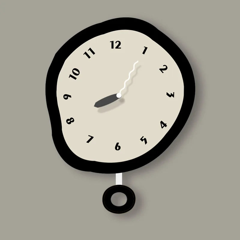 Horloge murale design irrégulière blanche 33 cm salon