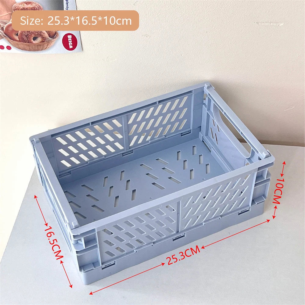 caisse rangement pliante plastique moderne orange jaune gris vert rose violet grille ventilation clips