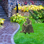statue jardin artisanale feuilles racines mousse vert brun beige fantaisie extérieure noël