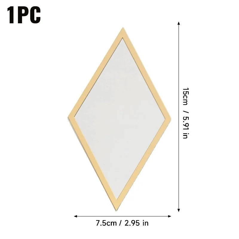 miroirs 3d adhésifs diamants géométriques moderne abstraits noir doré salon chambre