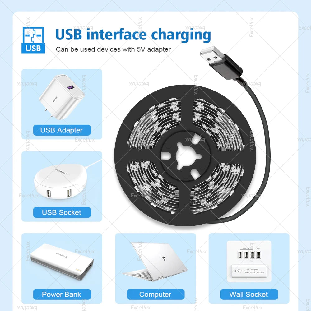 ruban led uv bleu points lumineux adhésif moderne décoration chambre fête 60leds 50000heures