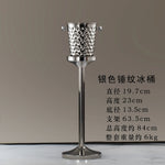 seau glace martelé support trépied métal argent doré vin champagne bar