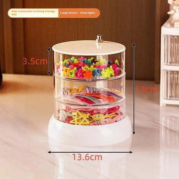 présentoir rotatif multi niveaux transparent accessoires cheveux rangement moderne anneau élastique barrette pinces