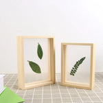 cadres photo bois transparent minimaliste rustique nature deco intérieure vintage feuilles sèches