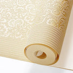papier peint floral relief classique beige marron rose bleu blanc doré imperméable