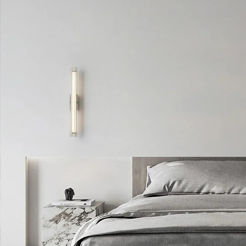 applique murale moderne minimaliste noir blanche argentée fixation murale translucide chambre coucher