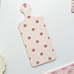 planche découper céramique vintage fleurs roses motifs géométriques blanc roseclair