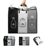 sac recyclage noir pliable oxford cloth 82l 115l multiple utilisation bouteilles plastique symbole recyclage