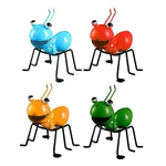 figurines insectes métal brillant vert bleu orange rouge artisanal moderneextérieur jardin décoration