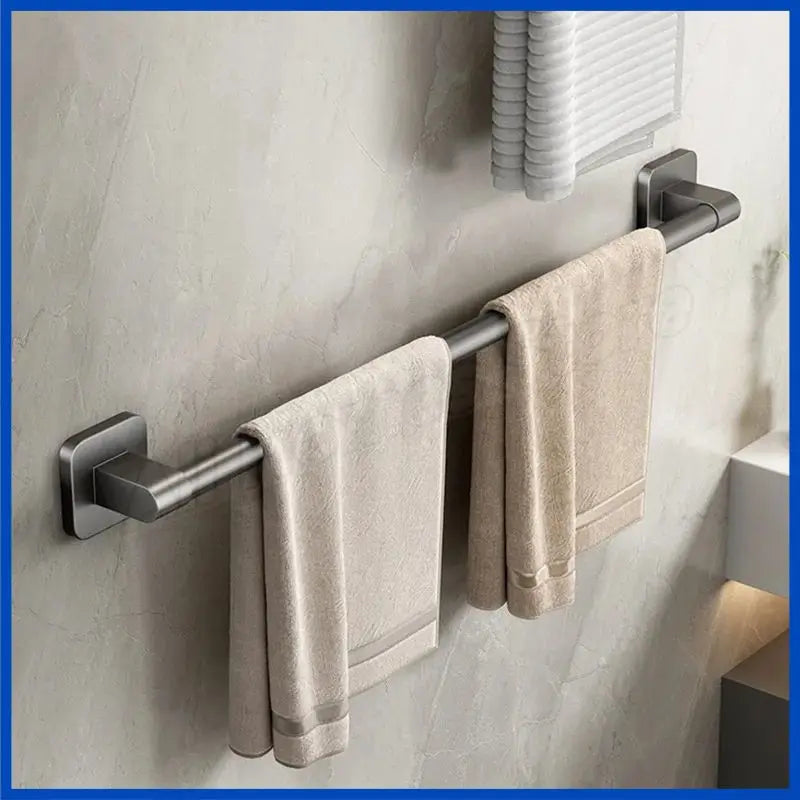 porte serviettes mural adhésif gris moderne rangement salle bain support serviettes fixations sans perçage