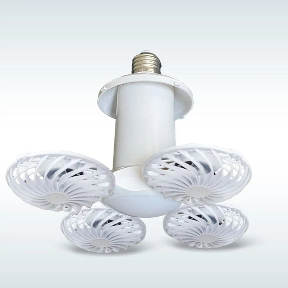 lampe ventilateur pliable blanc moderne grille télécommande flux lumineux faible économie énergie silencieux
