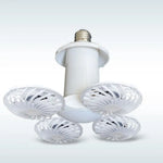 lampe ventilateur pliable blanc moderne grille télécommande flux lumineux faible économie énergie silencieux