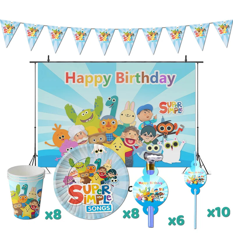 Kit décoration fête anniversaire Super Simple avec bannière