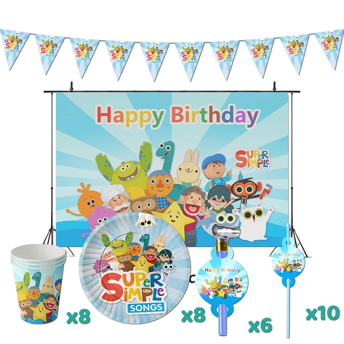 Kit décoration fête anniversaire Super Simple avec bannière