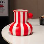 vase céramique rayé moderne décoration intérieure vert rouge bleu jaune noir
