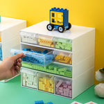 boîtes rangement jouets blanc transparent modernes réutilisables respectueux environnement cosmétiques articles divers poignées noires
