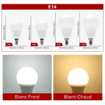 ampoules led e14 e27 blanc froid 5500k 7000k 3w 6w 9w 12w 15w 18w