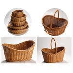 paniers osier marron clair tressage traditionnel poignées cuir noir rangement cuisine respectueux environnement