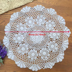 serviette table coton beige clair crochetée motifs floraux traditionnelle artisanale 40cm