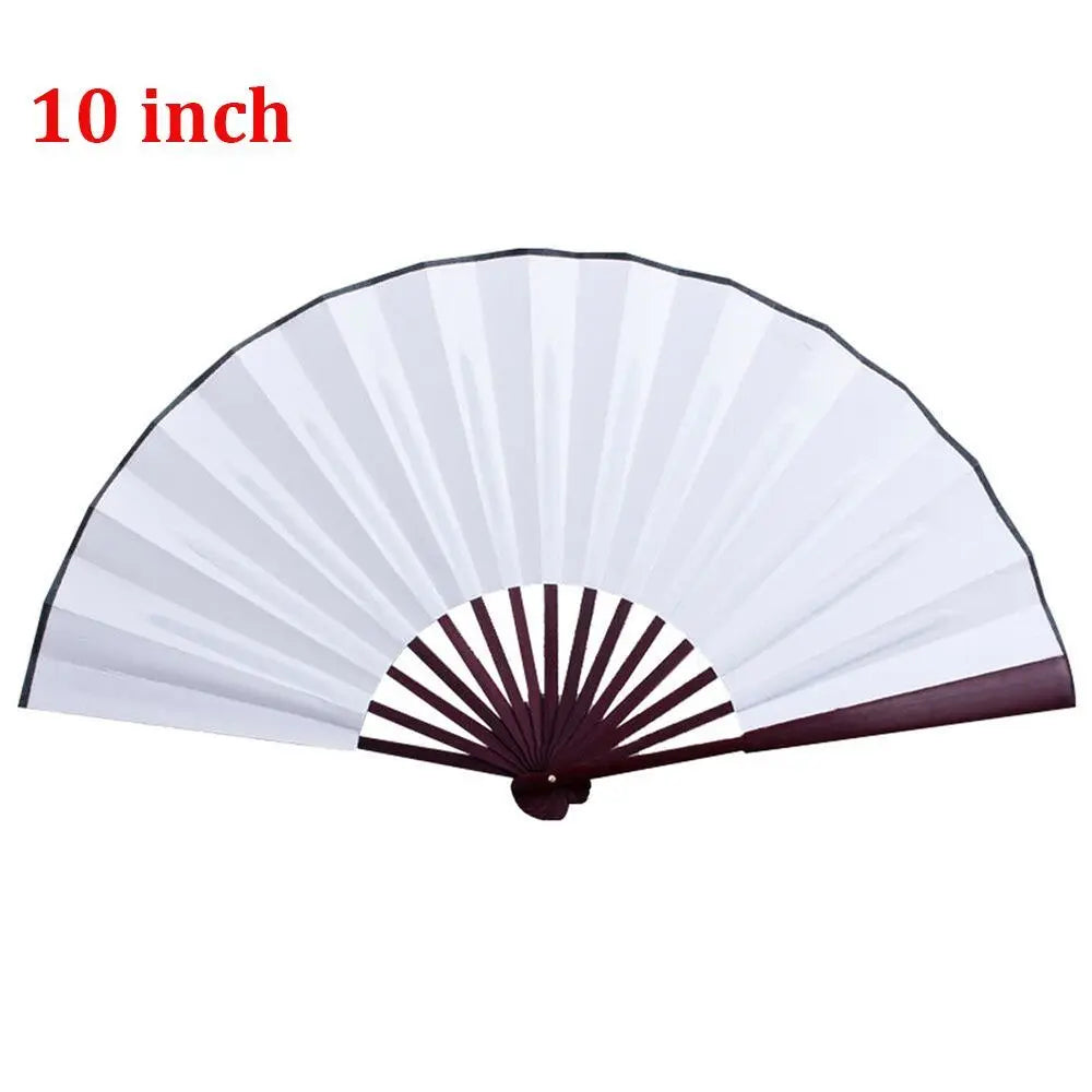 éventail pliant 10 pouces blanc rouge noir classique rayures clips double face