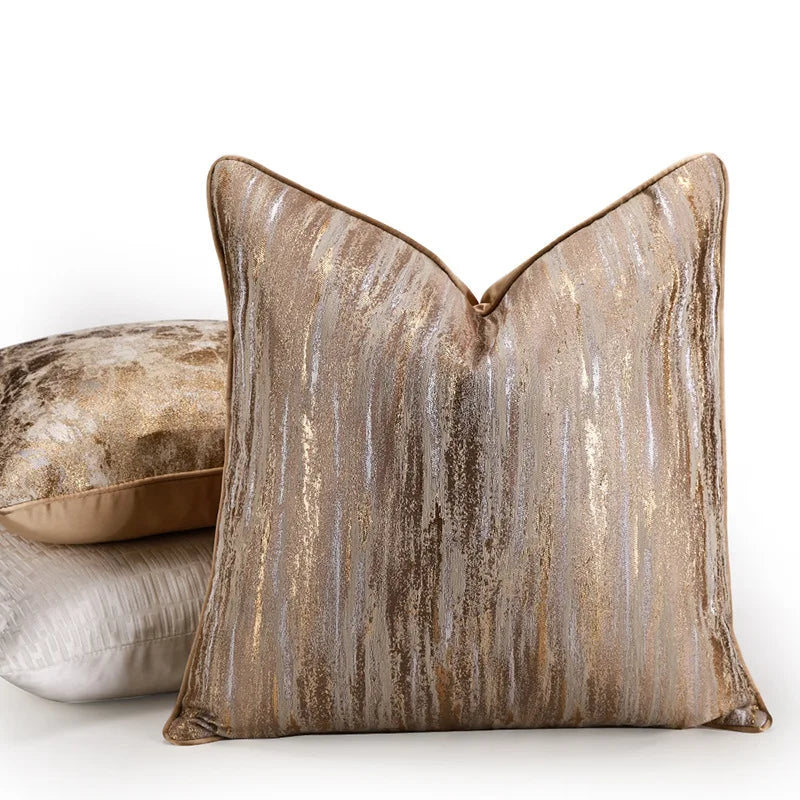 housse coussin doré contemporain polyester carré 50x50 45x45 30x50cm sofa décoration chambre voiture