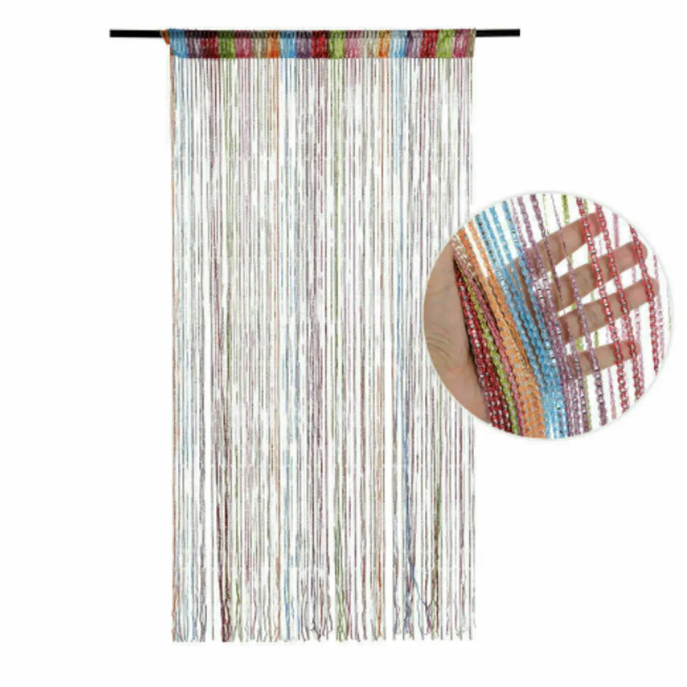 rideau decoratif argenté bohème semi transparent fenetre plateextérieur decoration maison franges vertical bois blanc