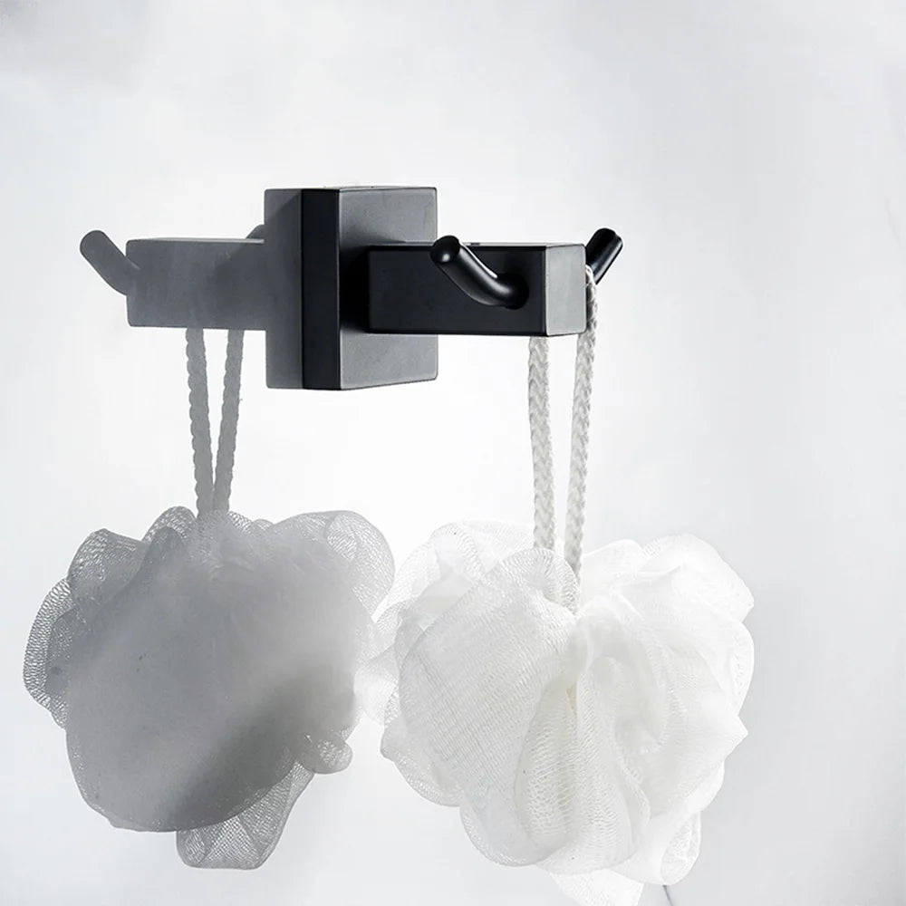 crochets muraux modernes acier inoxydable noir argenté murale éponge bain minimaliste chambre bain cuisine