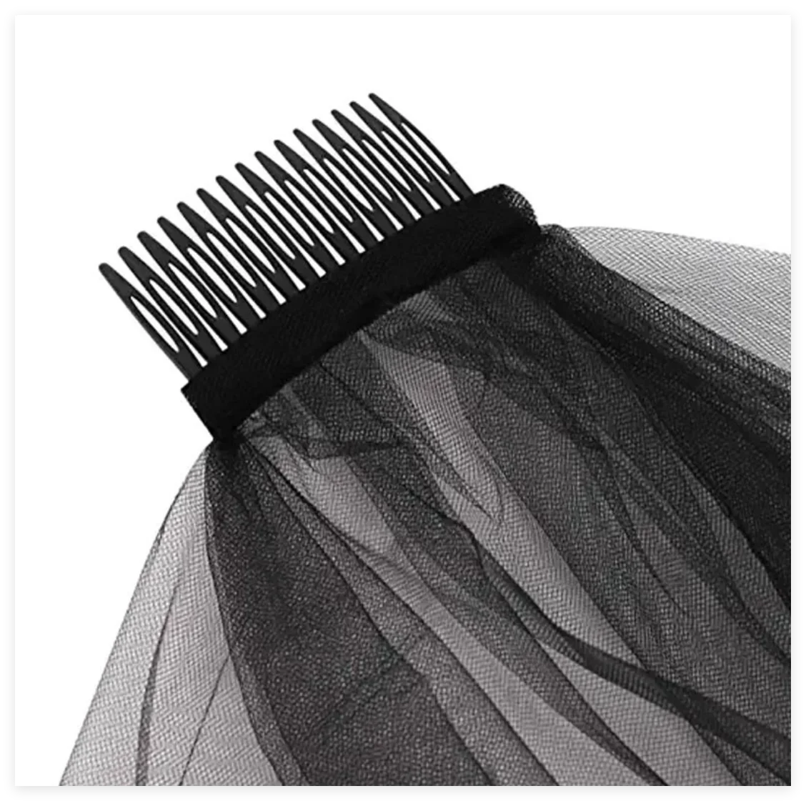 voile mariée femme noir dentelle transparente peigne classique accessoire coiffure événementiel halloween