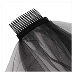 voile mariée femme noir dentelle transparente peigne classique accessoire coiffure événementiel halloween