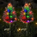 décoration extérieure solaire arbres lumineux couleurs rgb moderne branches feuilles festive