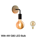 lampe murale industrielle moderne bois naturel noir verre opalin éclairage cuisine chambre coucher