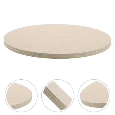 Plateau de table rond en bois massif beige
