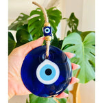 pendentif œil malheur bleu foncé oeil blanc cordelette traditionnel protection maison