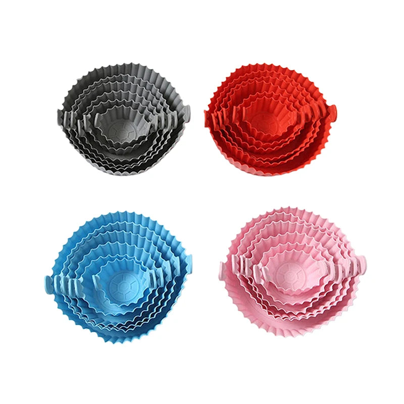 liners friteuse air silicone pliés moderne rouge bleu gris rose pratique