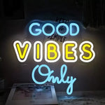 néon lumineux Good Vibes Only moderne rose bleu texte cœur réglable USB chambre coucher