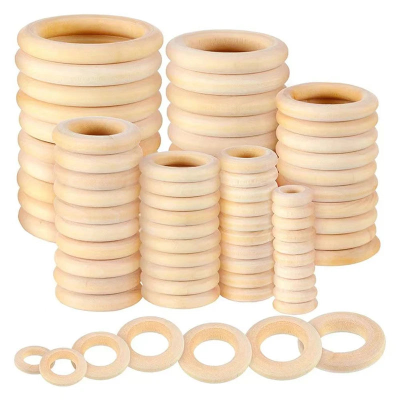 anneaux bois naturel 2cm 3cm 4cm 5cm 6cm minimaliste rustique bricolage artisanat bijoux ornement